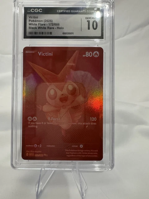 CGC 10 Victini 172/086 White Flare Black White Rare Secret Rare Holo POKEMON