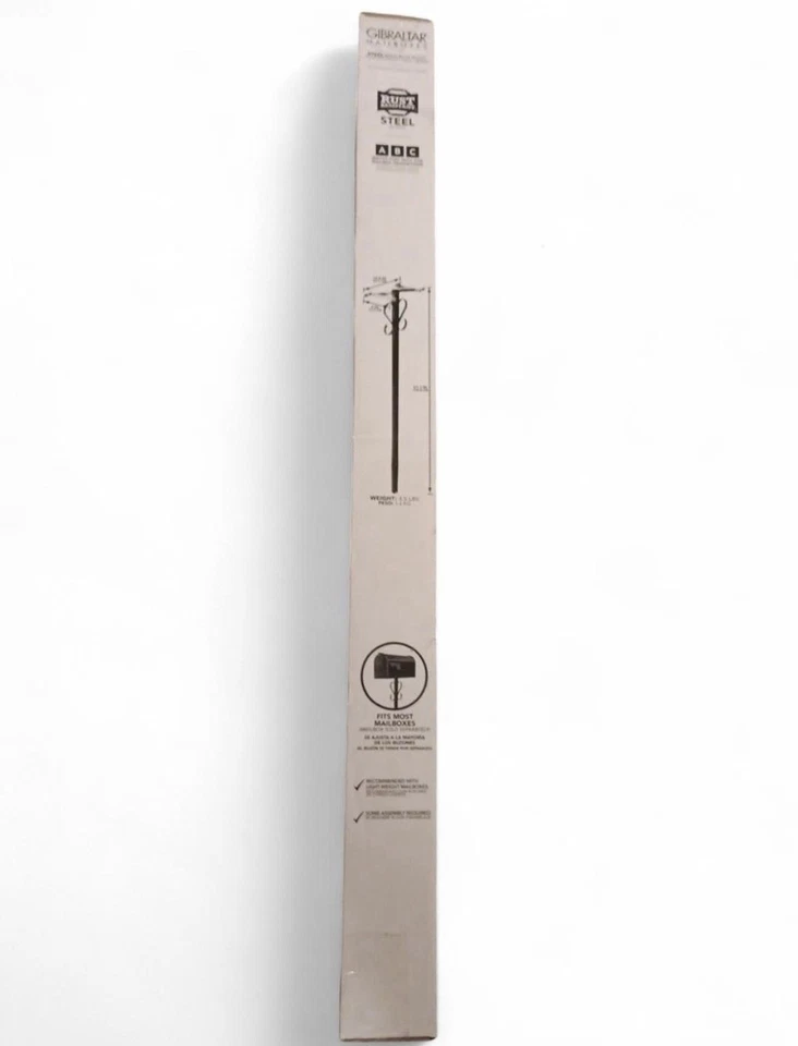 Gibraltar Round Steel Mailbox Post w/Decorative Scrolls — Black [PBK00000] - Image 2 of 4