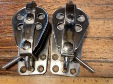 PAIR SCHAEFER 10 SERIES DOUBLE FOOT BLOCKS ALLOY SHEAVES 10,000# SWL W/CLUTCHES