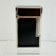 Rare Vintage Davidoff Prestige Lighter Black Laque De Chine Palladium Trim