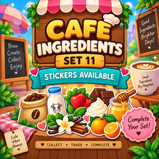 Cafe Ingredient set 11 stickers available (of...