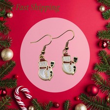 Snowman Christmas fishhook earrings