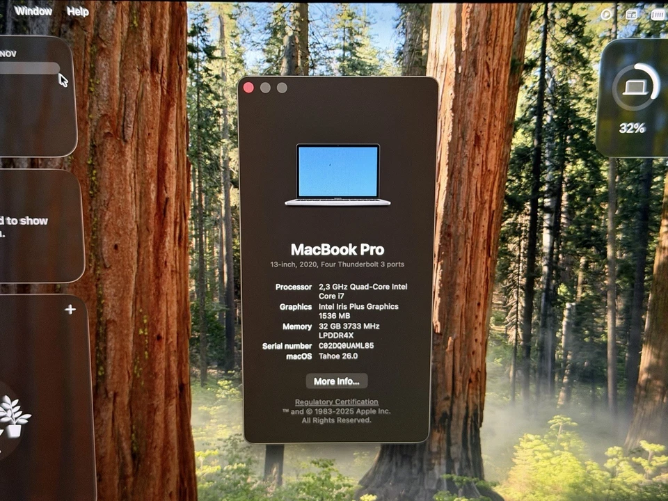 Macbook Pro 2020 i7 2,3GHz 32GB RAM 500GB SSD 4 Thunderbolt 3 Ports - Bild 4 von 4