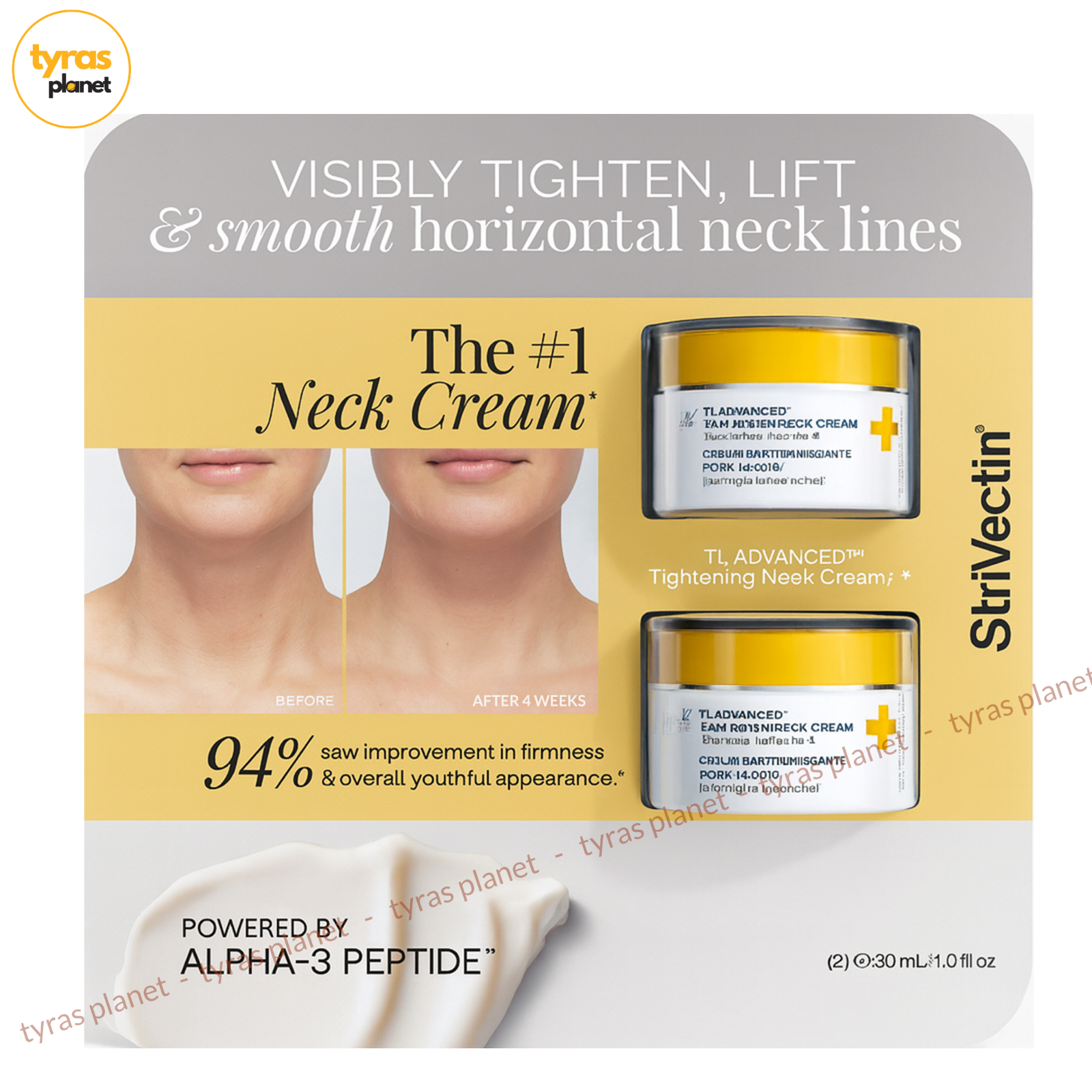 StriVectin TL Advanced Tightening Neck Cream Plus Size 1 oz 30 ml Lot of 2 jars