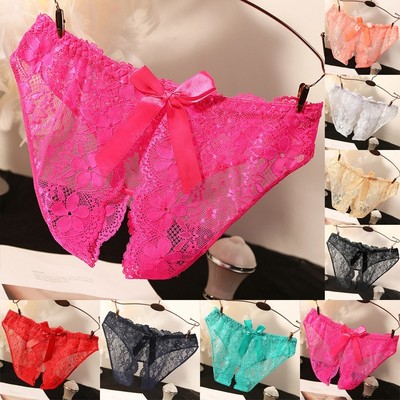 Sexy Damen-Höschen offener Schritt Spitze G-String Dessous Unterwäsche Tangas Slip