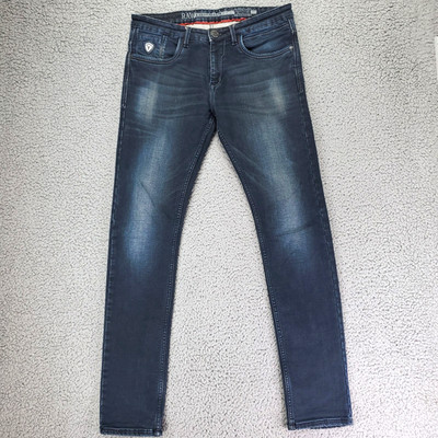 RAW SPHERE JEANS Mens Pants 34x33 Blue Stretch Denim Skinny Slim Fit Stonewash