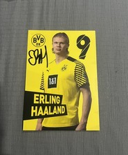 Erling Haaland on card autograph Dortmund  (official club signed card)