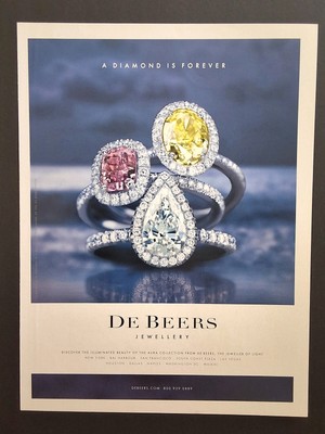 De Beers Women's Color Diamond Ring - 2012-2013 AD LOT Jewelry Art Decor