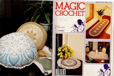 Magic Crochet Pattern Magazine 9 Doilies Tablecloth Runner 1980 VTG 24 Patterns