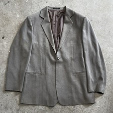 Emporio Armani Gray Herringbone Italy Wool Men's Jacket Blazer Size US 40