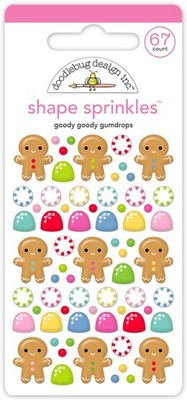 Doodlebug Sprinkles Puffy Stickers Goody Goody Gumdrops Gingerbread Cookies