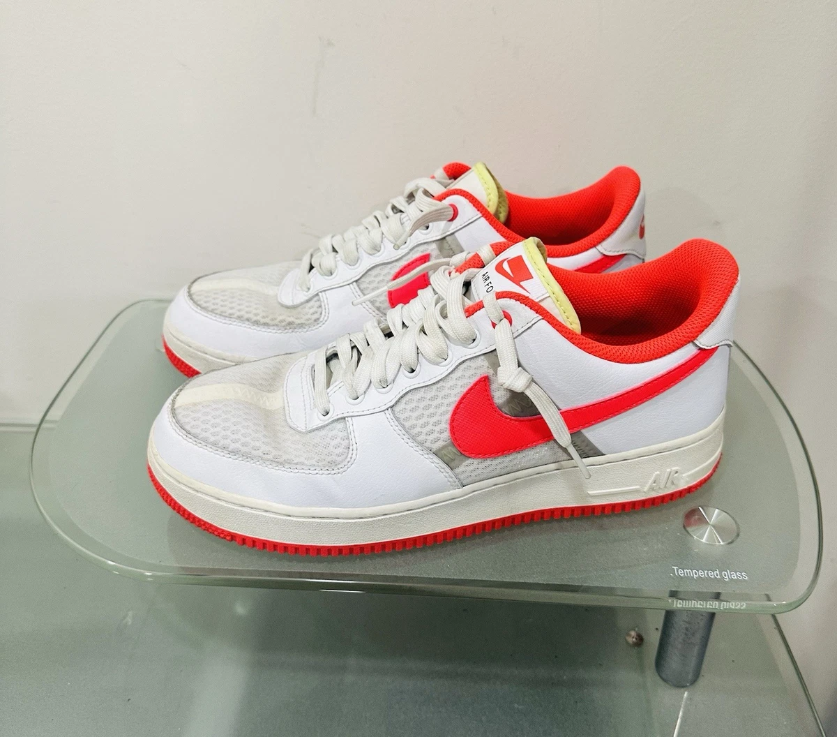 Nike Air Force 1 Low Transparent White Crimson | eBay
