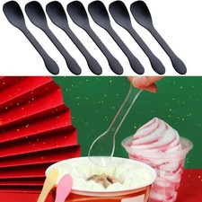 100 Pieces Disposable Desserts Scoops, Cake Spoon, Durable Strong Plastic Yogurt