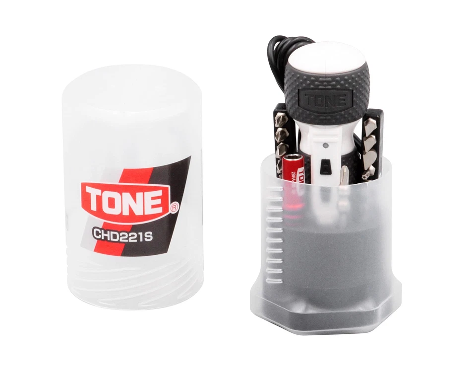 TONE CHD221S Electric Screwdriver Set 1/4" 6.35mm 23pcs Hybrid 2.5Nm White Japan - Image 4 of 4
