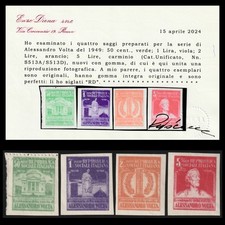 Saggi per la serie Alessandro Volta del 1949 S513A/S513D Certificato Diena Nuovi