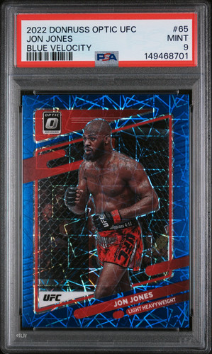 2022 Panini Donruss Optic UFC Jon Jones #65 Blue Velocity PSA 9
