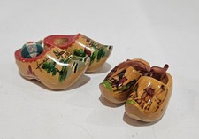 Vintage Handcrafted Dutch Wooden Clogs Made In Holland, Set Of 2
