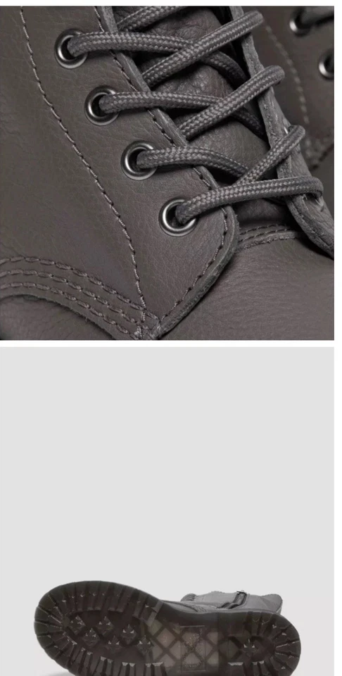 NUEVAS Botas Doc Dr Marten 1B99 Virginia Cuero Media Pantorrilla - Gris Para Mujer Talla 6 Foto 2 de 4