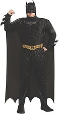 Batman Deluxe Muscle Chest Costume Adult Size Plus Black Padded Jumpsuit Boot