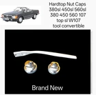 MERCEDES R107 CONVERTIBLE HARDTOP ROOF CHROME LATCH NUT CAPS 450SL 380SL 560SL