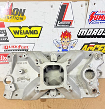 Vintage Edelbrock Tm 1 Sbc Chevy 350 V-8 Aluminum Intake Manifold Single Plane