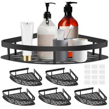 6 Pack Adhesive Corner Shower Caddy 40LB Corner Shelf Set Rustproof Aluminum ...