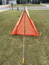 Vtg Alpine Designs Canvas Pup Tent Boulder Colorado/USA 2 Person Orange