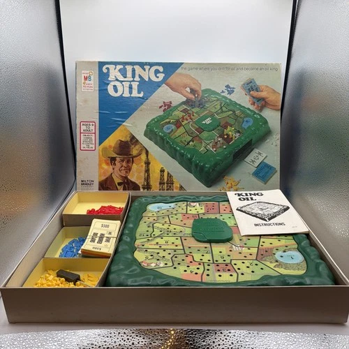 KING OIL Vintage 1974 Board Game Milton Bradley USA Original Fun 99% Complete