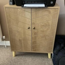 Vintage Style Side Cabinet Small Slim Storage Sideboard Kitchen Cupboard 2 Doors