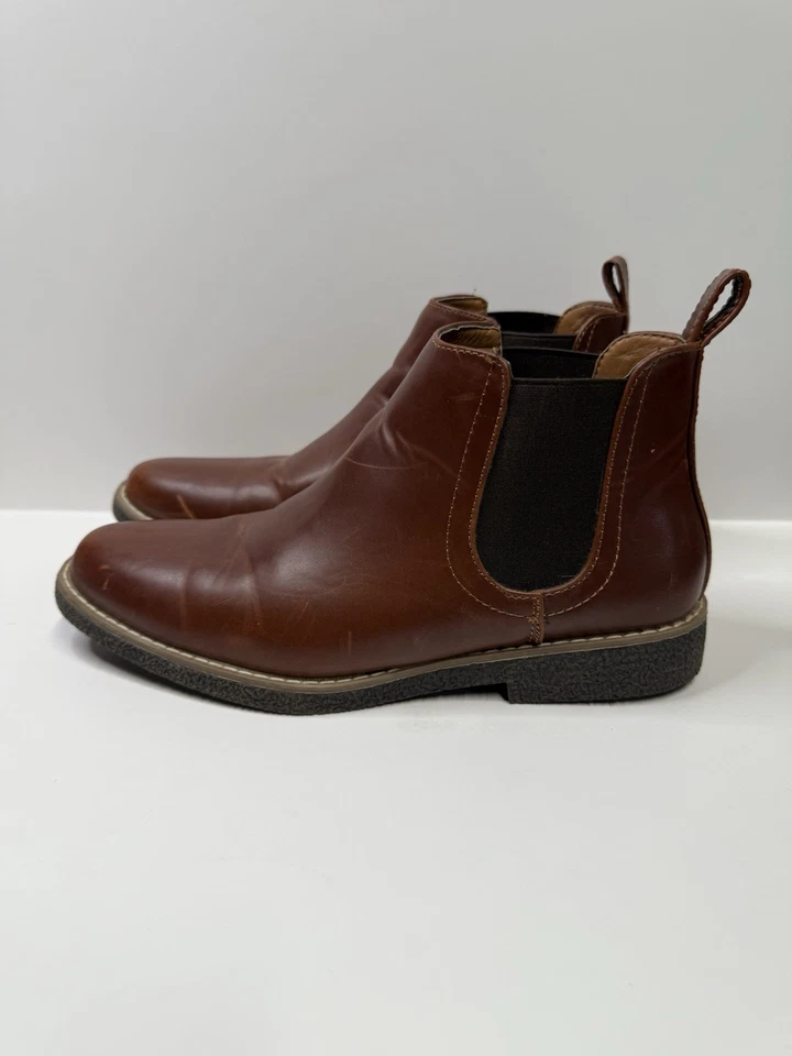 Bota Deer Stags Zane para niños jóvenes TALLA 6M Redwood/Marrón oscuro sin cordones de cuero Foto 2 de 4