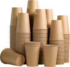 210 Pack 12 OZ Paper Coffee Cups Disposable Kraft Paper Cups Unbleached Brown