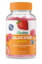 Glucose Gummies Natural Flavor Gluten Free Chewable for Adults Kids 90 Count
