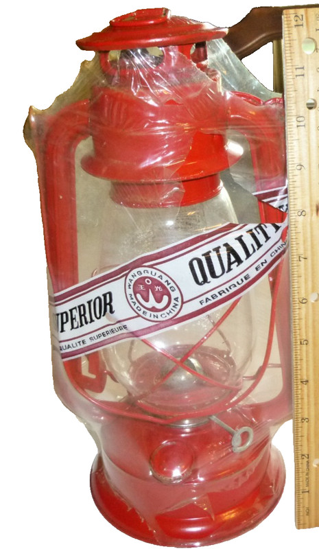 Hurricane Lantern Flying Crane Red Metal Kerosene Fueled In/Out Camping Light