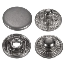 30Set Press-Stud Cap Button 10mm Metal Snap Fastener for Leathers, Gun