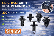 200 Pcs Universal Fender Clips - Push Bumper Fasteners for GM  Ford