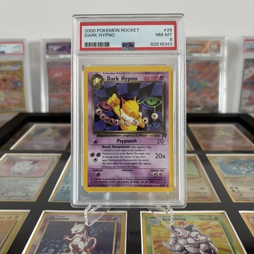 PSA 8 Dark Hypno 26/82 Rare Team Rocket Vintage Pokemon Card 2000 WOTC