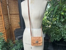 Vintage Small Tooled Leather Handbag Made in Mexico, Vintage Childs Purse