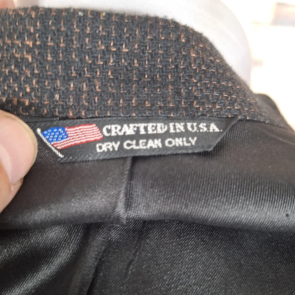 Chaqueta Blazer Raffinati Dorada Para Hombre 42R Marrón Cuadros Tweed Doble Pecho Foto 3 de 4