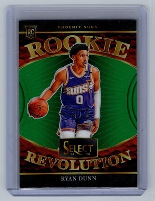 2024-25 Panini Select Ryan Dunn #9 Rookie Revolution Green Prizm RC Suns