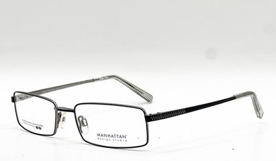 NEW MANHATTAN S3163 90 STN BLACK DRK GREY AUTHENTIC EYEGLASSES 53-18