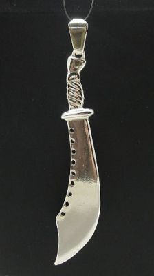 Sterling Silber Anhänger Krummsäbel Schwert gepunzt massiv 925 Handarbeit Kaiserin
