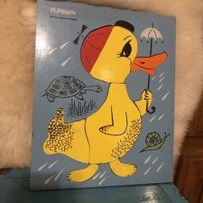 Vintage Playskool  Wooden Duck 8 Piece Puzzle