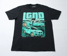 LGND Supply Co. Men's Short Sleeve Car Graphic T-Shirt AN3 Black Large