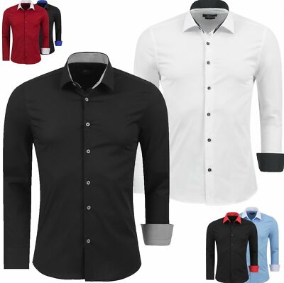 Herren Hemd Hemden Business Hochzeit Freizeit Slim Fit Bügelleicht Übergrößen. 