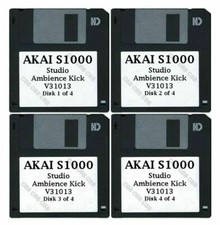 Akai S1000 / S3000 Set of Four Floppy Disks Studio Ambience Kick V31013