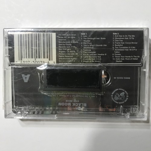 Black Moon War Zone Cassette New Sealed 90's Hip Hop Rap Q-Tip Busta Rhymes - Picture 3 of 4