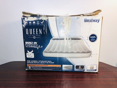 Bestway Queen Size 12  Inflatable Air Mattress With Built in Pump & Storage Bag