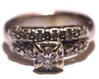 14k white gold .50ct round diamond engagement ring wedding band 5.2g set 4.5 — photo 3