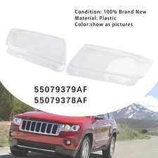 2pcs Headlight Lens Shell Cover Clear Pour Jeep Grand Cherokee 2011-2013