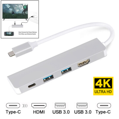 USB C to HDMI 4K Adapter 4 in 1 Hub Adapter Cable for New MacBook Pro/MacBook